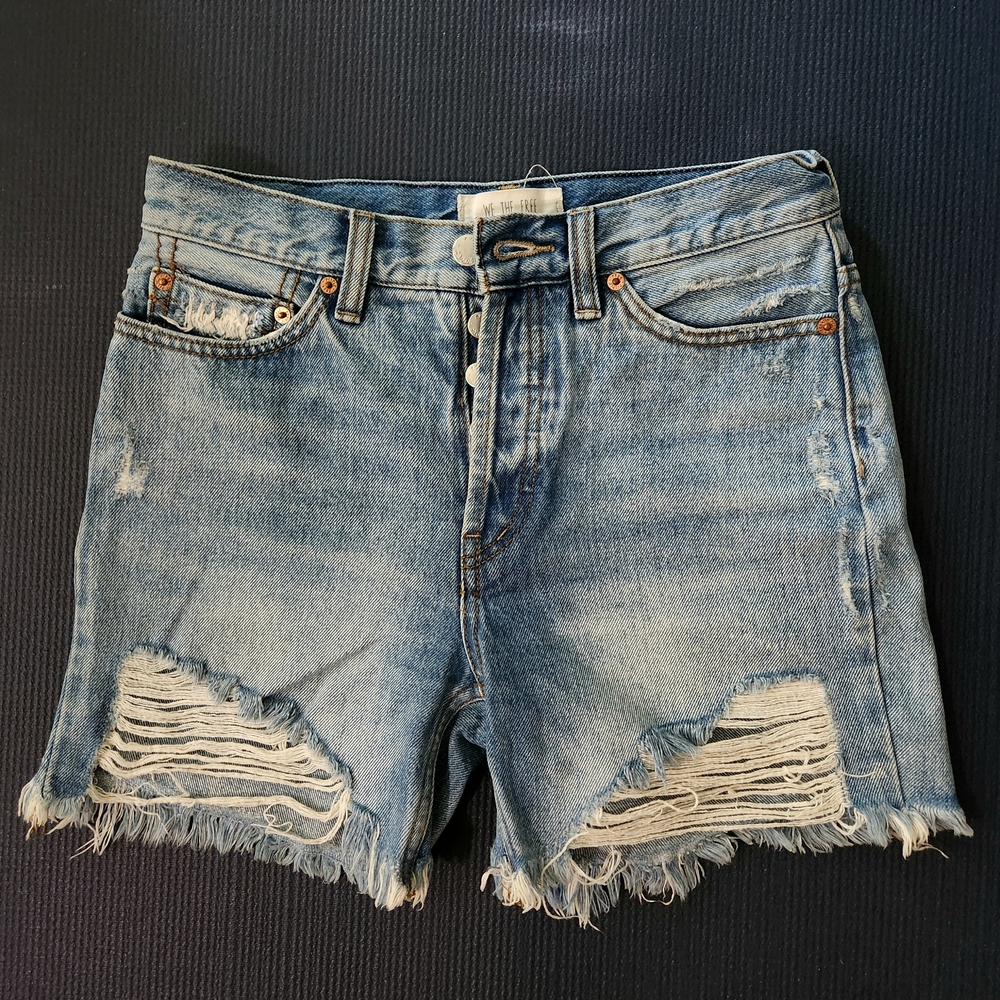Free People Blue Jean Shorts